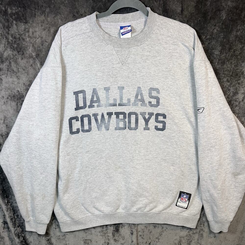 Vintage Reebok Dallas Cowboys NFL Team Apparel On Field Sweatshirt Men's L Gray